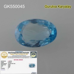 RATTI-5.95(5.37CT) LAB TESTED NATURAL BLUE ZIRCON BLUE ZIRCAN VENUS GEMS ZIRCON
